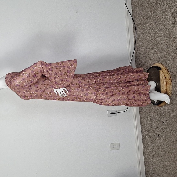 Natural Life Boho Floral Cottagecore Prairie Feminine Bell Sleeve Maxi Dress *M - Picture 10 of 13